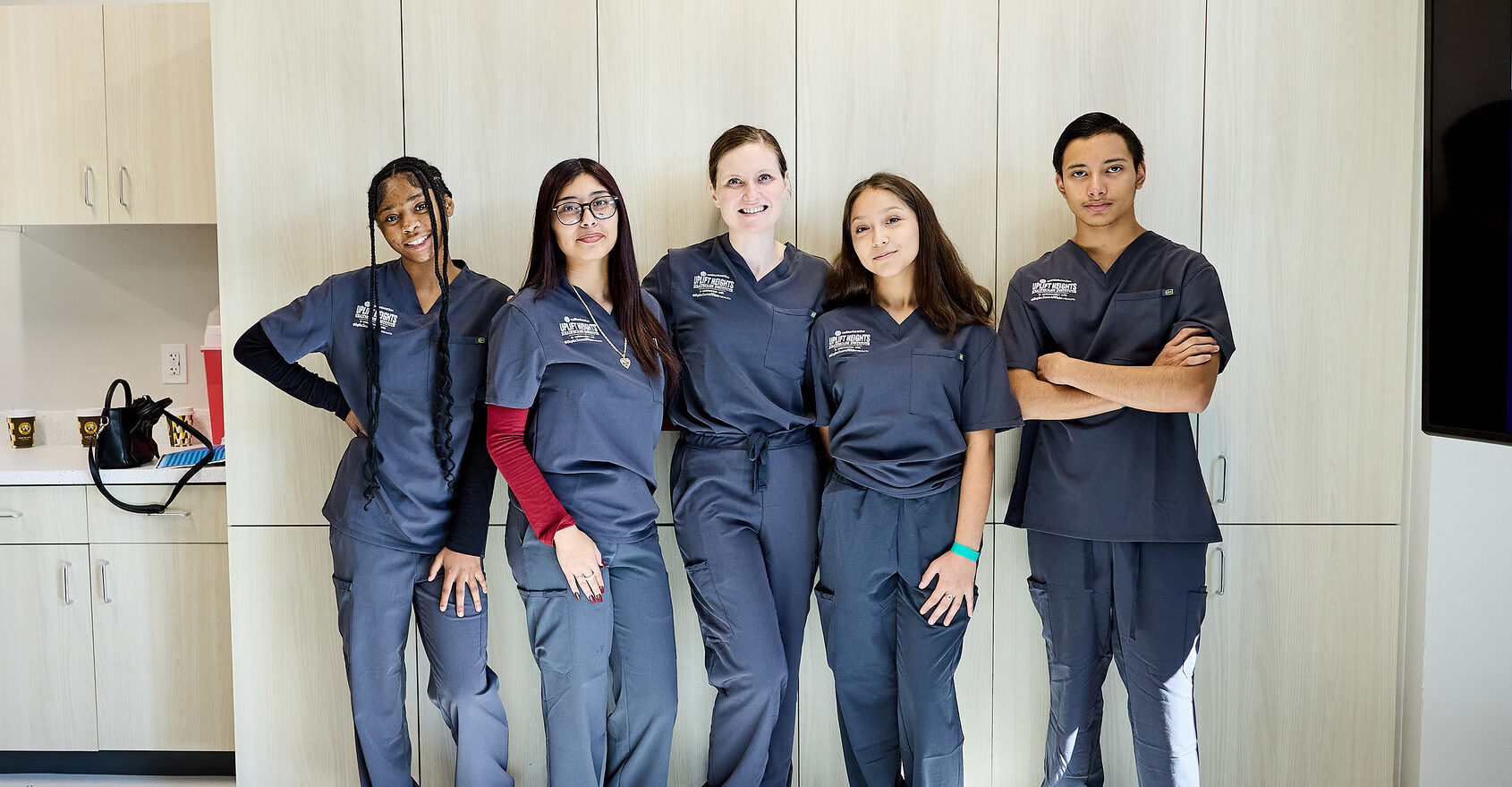 Group Of Students At Best Charter School Texas Healthcare High Schools In Dallas, Tx