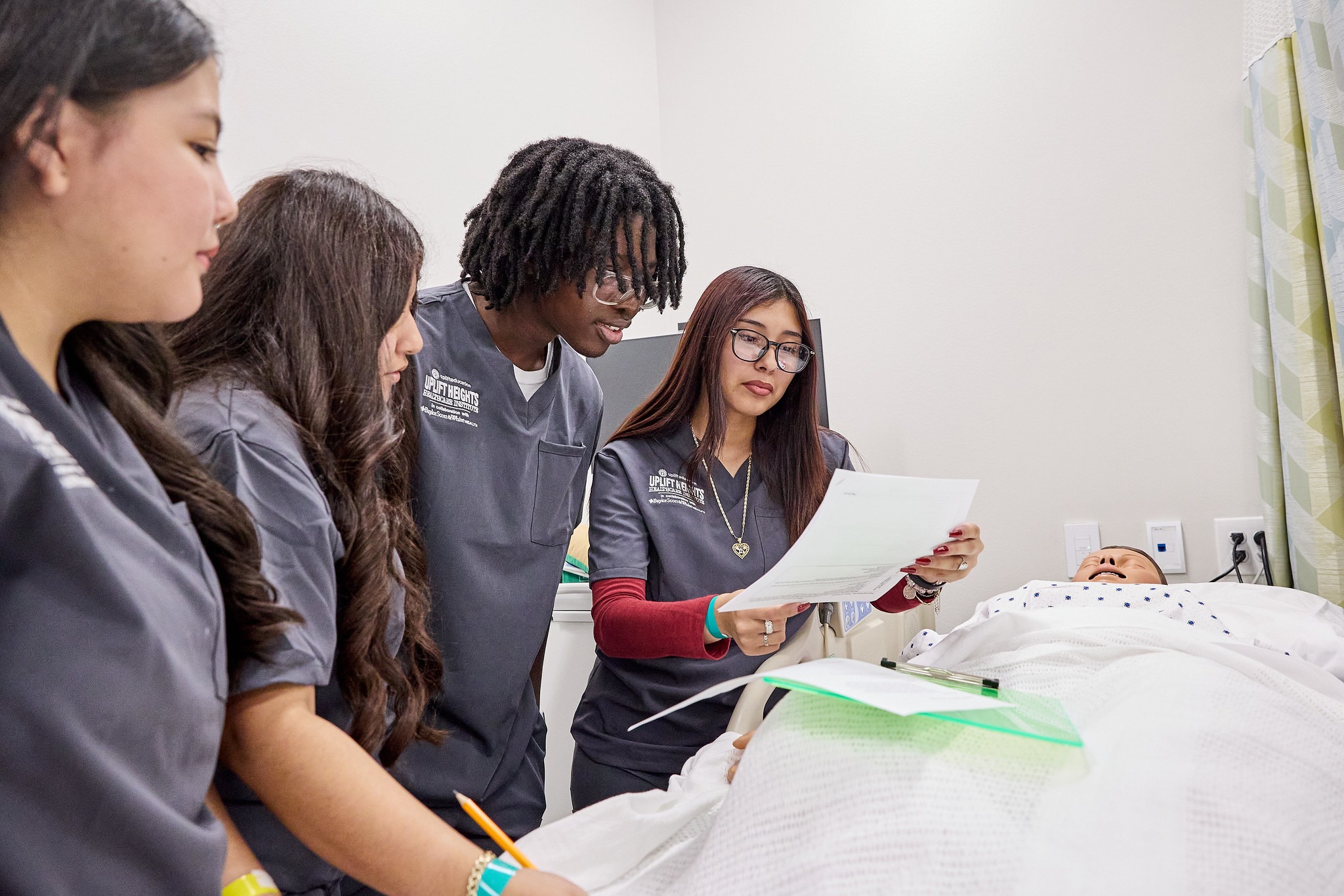 Group Of Students At Best Charter School Texas Healthcare High Schools In Dallas, Tx