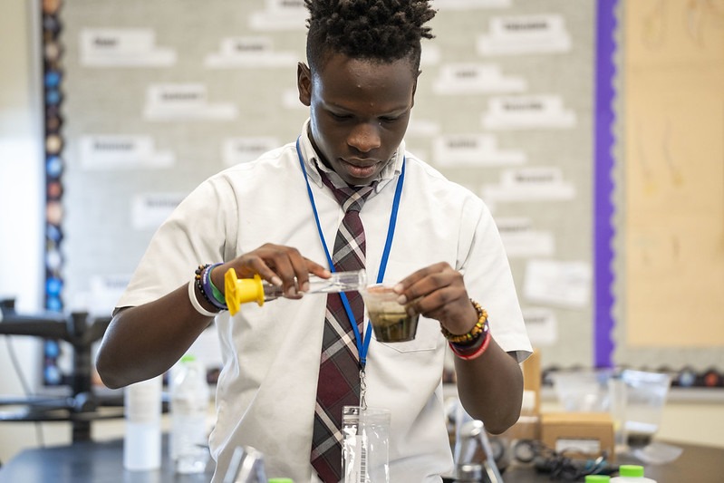 Boy Student In A Science Class At Best Charter School Texas Education