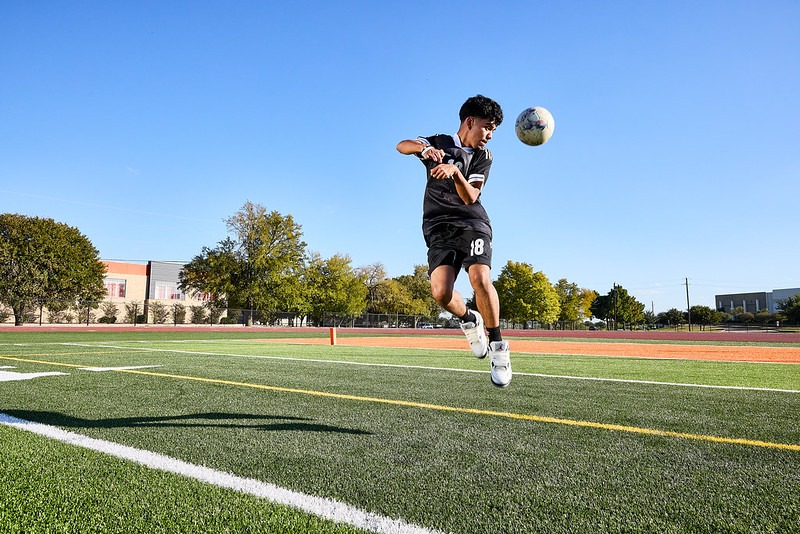 Boy Student Playing Sports At Best Charter School Texas Education